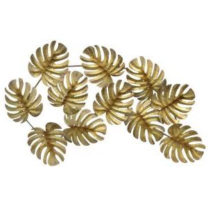 2017 Gold Leaves Wall Art With Regard To Three Hands Gold Metal Tropical Leaves Wall Decor 10116 – The Home Depot (View 9 of 15)