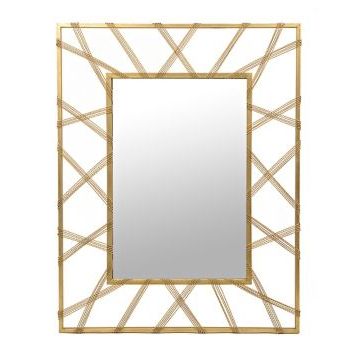 2017 Gold Metal Mirrored Wall Art With Regard To Carolina Gold Beaded Metal Mirror, 36.25x46.5 In (View 10 of 15)