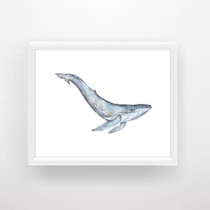 2018 Humpback Whale Digital Print Printable Wall Art Watercolor (View 13 of 15)