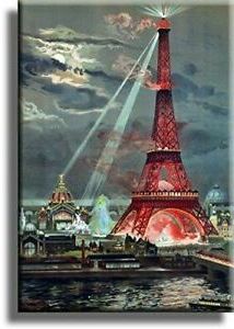 2018 Tower Wall Art Intended For Vintage Eiffel Tower Lights Picture On Stretched Canvas, Wall Art Décor (View 7 of 15)