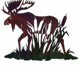 24" Moose With Cattails Metal Wall Artneil Rose – Wildlife Wall Regarding Current Cattails Wall Art (View 12 of 15)