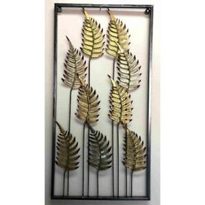 75Cm Large Metal Wall Art Palm Leaves Leaf Framed Hanging Sculpture Throughout Fashionable Sunflower Metal Framed Wall Art (View 15 of 15)