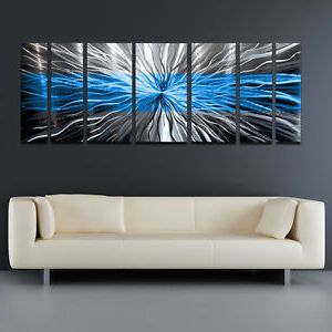 Abstract Modern Metal Wall Art Throughout Latest Metal Wall Art Blue Modern Abstract Sculpture Painting Home Decor (View 9 of 15)