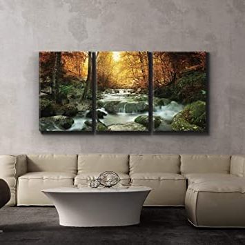 Amazon: 3 Piece Canvas Print – Contemporary Art, Modern Wall Decor With Regard To Well Liked Serene Wall Art (View 2 of 15)