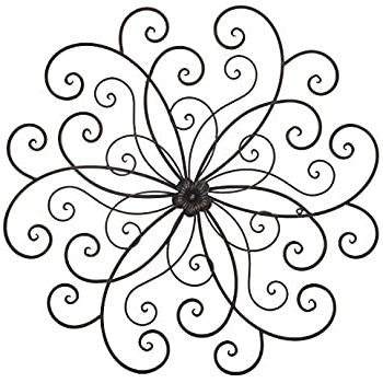 Amazon: Adeco Dn0014 Bronze Flower Urban Design Metal Wall Decor Within Most Recent Urban Metal Wall Art (View 9 of 15)