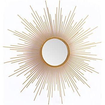 Amazon: Asense Home Collection Sunburst Mirror, Classic Metal Pertaining To Most Up To Date Sunburst Mirrored Wall Art (View 5 of 15)