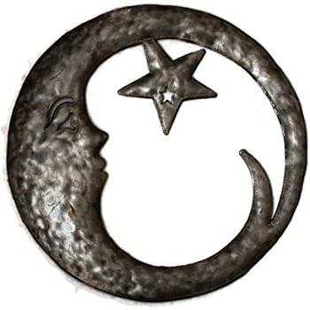 Amazon: Cast Iron Moon Wall Art Indoor Outdoor Celestial: Home With Regard To Most Current Moonlight Wall Art (View 3 of 15)