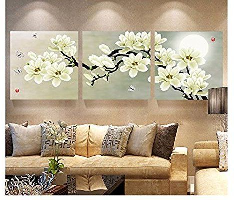 Amazon: Chakit 3 Panel Modern Abstract Flower Painting On Canvas Pertaining To Newest Crestview Bloom Wall Art (View 14 of 15)