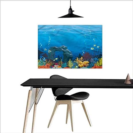 Amazon: Homecoco Aquarium Christmas Wall Art Fish Coral And Stone In Well Known Aquarium Wall Art (View 13 of 15)