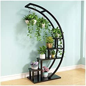 Amazon: Kmdl Flower Stand Half Moon Wrought Iron Multi Layer Floor In Famous Half Circle Metal Wall Art (View 7 of 15)