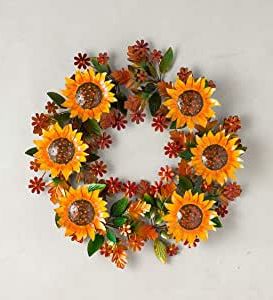 Amazon: Plow & Hearth Indoor/outdoor Autumn Sunflowers Painted Intended For Well Known Autumn Metal Wall Art (View 15 of 15)
