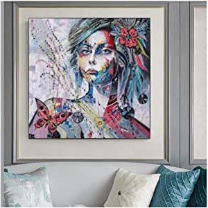 Amazon: Yhyxll Beautiful Lady Portrait Picturesposter Prints Canvas Pertaining To Newest Lady Wall Art (View 12 of 15)
