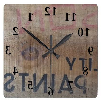 Antique Square Wall Art With Regard To Famous Old Paint Box Aotearoa New Zealand Square Wall Clock – Home Gifts Ideas (View 1 of 15)