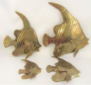 Best And Newest Fish Wall Art Throughout Vintage Brass Fish Wall Hangings Lot Of 4 Graduated Heavy Brass Made In (View 8 of 15)