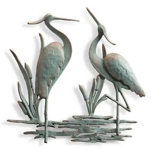 Best And Newest Heron Bird Wall Art For Double Heron Wall Hanging Decor Coastal Nautical Metal Art Bird Crane (View 12 of 15)