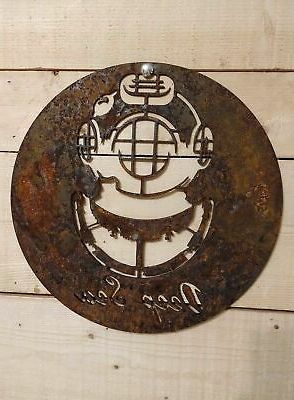 Best And Newest *Premium* Deep Sea Diver Rust Metal Sign Vintage Hand Finished Bathroom Within Rust Metal Wall Art (View 6 of 15)