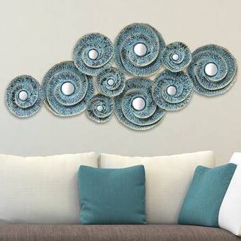 Blue Wall Decor, Plate Wall Decor In Polished Metal Wall Art (View 3 of 15)
