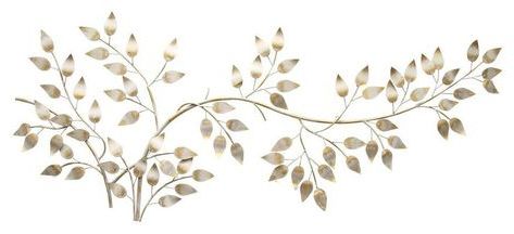 Brushed Gold Wall Art Pertaining To Well Liked Stratton Home Decor Brushed Gold Flowing Leaves Wall Decor (View 8 of 15)