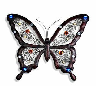 Butterfly Metal Wall Art For Most Recent Iron Toned Metal Handmade Butterfly Wall Art Insect Hanging Decor (View 2 of 15)