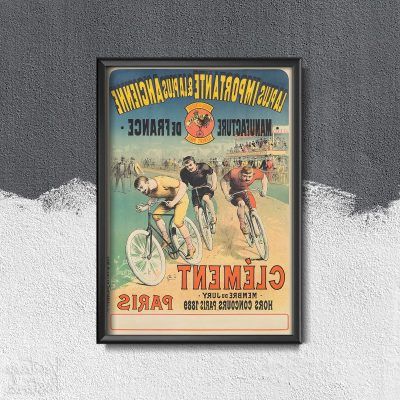 Clement Wall Art In Fashionable Poster Advertising The Cycles Clement Vintage Print, Bike Photography (View 12 of 15)
