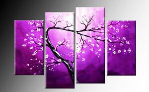 Crestview Bloom Wall Art In Current Purple Canvas Floral Blossom Tree 4 Panel Split Wall Art Picture Multi (View 15 of 15)