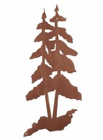 Current 33" Pine Trees Metal Wall Art – Nature Wall Decor With Regard To Trees Silver Wall Art (View 3 of 15)