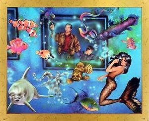 Current Lady Mermaid In Aquarium With Ocean Fish Fantasy Wall Art Decor Framed For Aquarium Wall Art (View 9 of 15)