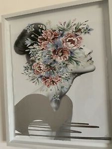 Current Silver Flower Wall Art Pertaining To Marmont Hill Handmade Floral Hair Framed Silver Foil Art Work 16" X  (View 1 of 15)
