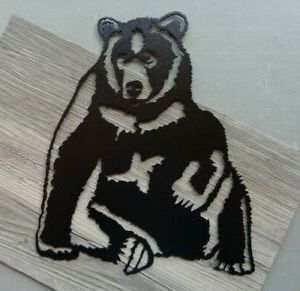 Current Small Sitting Bear Plasma Cut Metal Wall Art 14" T X 11" W Black With Textured Metal Wall Art (View 1 of 15)