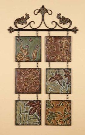 Current Textured Metal Wall Art Set Inside Amazon: Tuscan Metal Embossed Multi Colored Hand Crafted Hanging (View 10 of 15)
