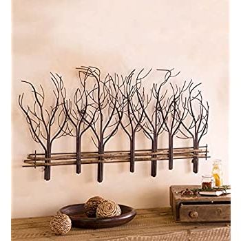 Current Trees Silver Wall Art In Amazon: Pine Tree Stand – Large Metal Wall Art Sculpture: Home (View 9 of 15)