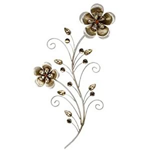 Current Wall Art – Metal Wall Art – Silver Gold Jewel Flower Bunch: Amazon (View 9 of 15)