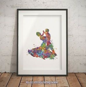 Dancers Wall Art For Latest Salsa Watercolour Print – Salsa Dance Wall Art – Dancing Wall Decor (View 15 of 15)