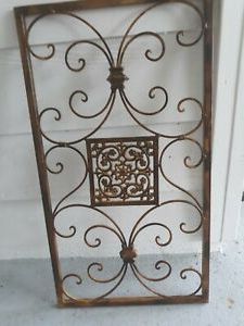Decorative Scroll Wrought Iron Metal Wall Grille Art Plaque Decor Within Favorite Brass Iron Wall Art (View 8 of 15)