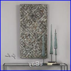Distressed Wood Wall Art Intended For Most Popular Argyle Wood Mosaic Distressed Wall Art Panel Sculpture Diamond Pattern (View 7 of 15)
