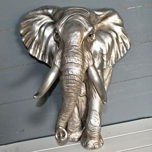Elephant Wall Plaque In Antique Silver Beautiful Unique Large Bust Art Intended For Favorite Elephants Wall Art (View 4 of 15)