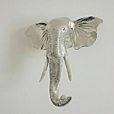 Elephants Wall Art Pertaining To Well Known Large Aluminium Metal Elephant Head, Wall Hanging Decor, Animal Figure (View 1 of 15)