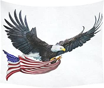 Famous Eagle Wall Art Inside Amazon: Interestprint Bird Bald Eagle Home Decor Tapestries Wall (View 11 of 15)