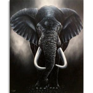 Famous Elephants Wall Art Regarding Best Elephant Art Black And White Painting With Trunk (View 2 of 15)
