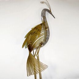 Famous Hollywood Regency Brass Wall Sculpture 'silver Heron' Birdcurtis Throughout Heron Bird Wall Art (View 15 of 15)