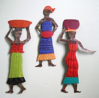Famous Lady Wall Art For Hand Made Handmade Upcycled Metal African Lady In Blue Wall Art (View 9 of 15)
