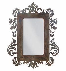 Famous Metal Mirror Wall Art Within 36" Damask Metal Wall Mirror – Rustic Wall Decor (View 13 of 15)