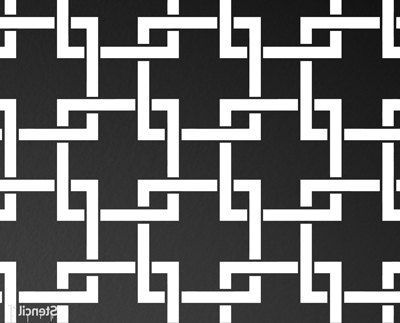 Famous Square Black Metal Wall Art With Square Lattice Repeat Pattern Wall Stencil Reusable Craft & (View 4 of 15)