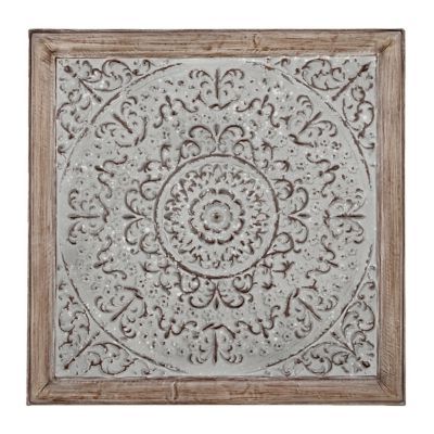 Famous Square Brass Wall Art Regarding Galvanized Square Medallion Metal Wall Plaque (View 7 of 15)