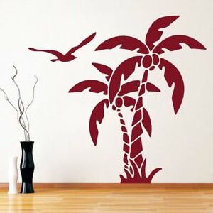 Fashionable Trees Silver Wall Art For Wall Sticker Coconut Tree Design Removable Decal Art Home Décor Poster (View 11 of 15)