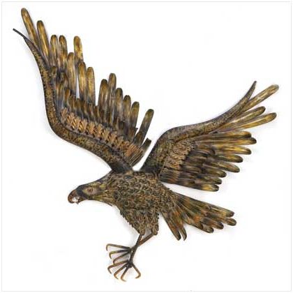 Favorite Huge 38" Iron Eagle Metal Silhouette Wall Art Sculpture (View 9 of 15)