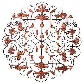 Favorite Oversize 50" Old World Wall Medallion, Iron Grille Art Metal Gold In Gold And White Metal Wall Art (View 10 of 15)