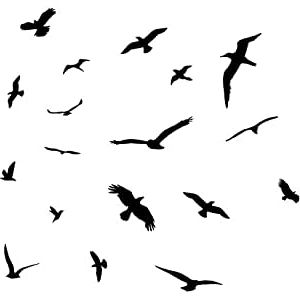 Flock Wall Art With Most Recently Released Flock Of Birds Flying Wall Decals Stickers Peel And Stick Wall Art (View 3 of 15)