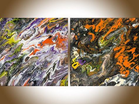 Fluid Wall Art With Regard To Recent Acrylic Pour Fluid Art Abstract Set Of Painting Original Art Wall Art (View 12 of 15)