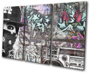 Gangster Street Urban Boombox Graffiti Treble Canvas Wall Art Picture Within 2018 City Street Wall Art (View 6 of 15)